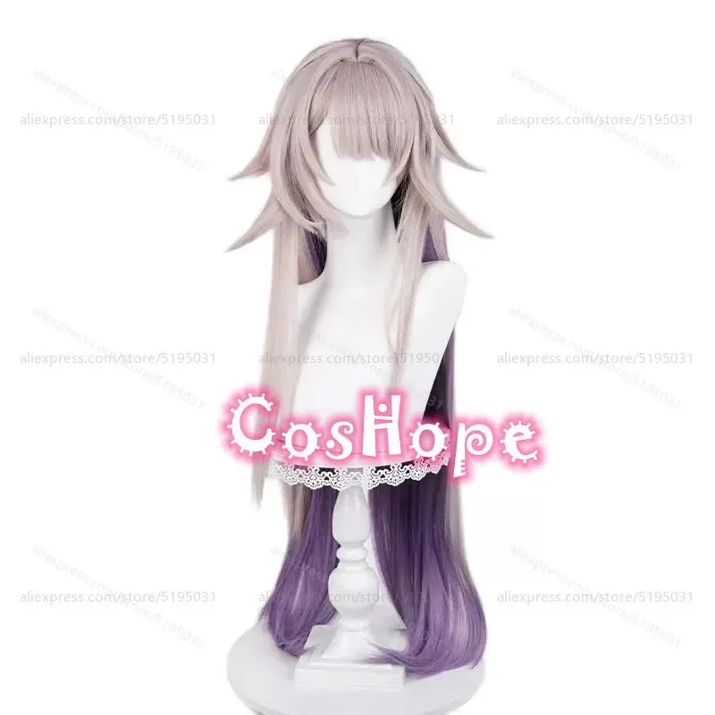 HSR The Herta Cosplay Wig 100cm Long Straight Purple Mixed Wig Cosplay Anime Cosplay Wig Heat Resistant Synthetic Wigs