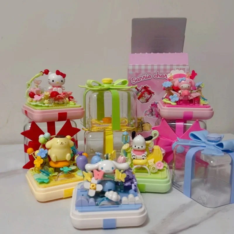 

Sanrio Hellokitty Kuromi Mymelody Cinnamoroll Fingertip Block Blind Box Cute Present Collectable Desktop Decorative Ornaments