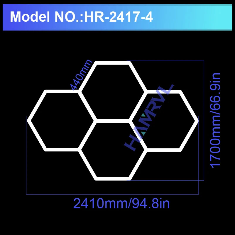 Hexagon LED-verlichting voor Garage Barbecue Winkel Kapperszaak Gym Bar Auto Detaillering Showroom 4S Workshop Plafondlamp Honingraat Buis