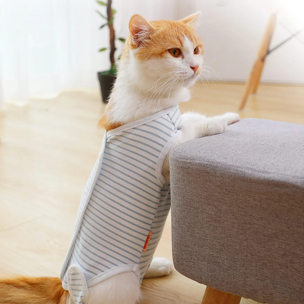 Pet Cat Surgery Recovery Suit Comfortable Protective Shirt for Abdominal Wounds Post-Operative Care Cat Surgery Recovery Suit