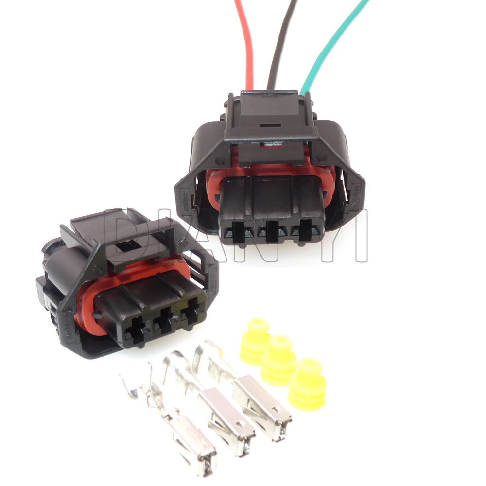 

1 Set 3 Way Starter Car Wire Socket with Terminal and Rubber Seals 936060-1 Auto MAP Pressure Sensor Waterproof Wire Cable Plug