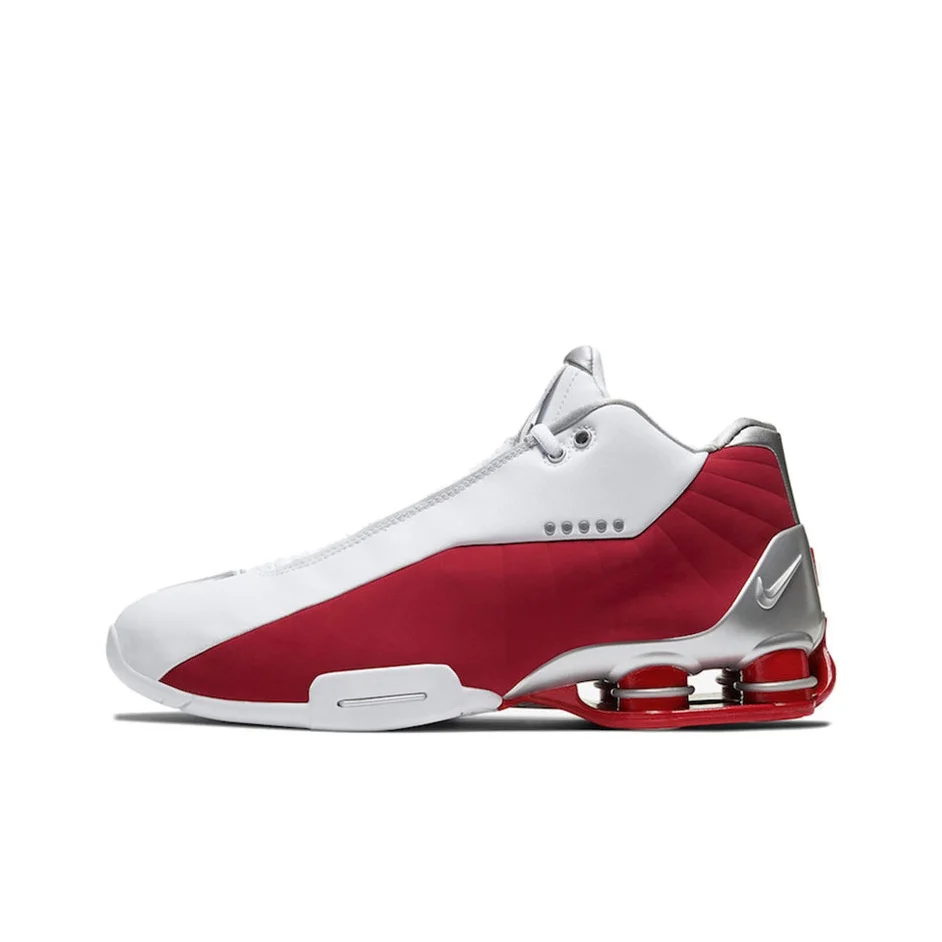 Nike Shox BB4 Series Basketball Shoes Men's Mid Top Red/White/Silver AT7843-101