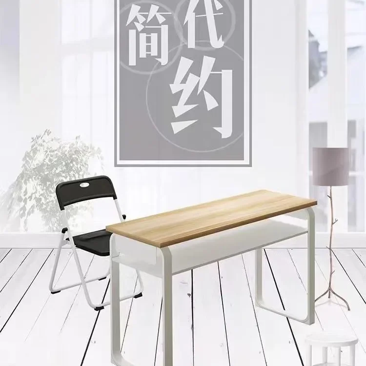 Tutoring and tutoring class training table and chair combination, simple conference long bench, double-layer nail table