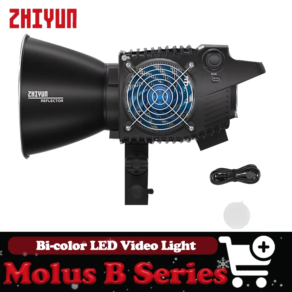 

ZHIYUN MOLUS B100 B200 B300 B500 Bi-color 2700-6500K COB Video Light Bluetooth Mesh Control Built-in 13 Lighting Effects