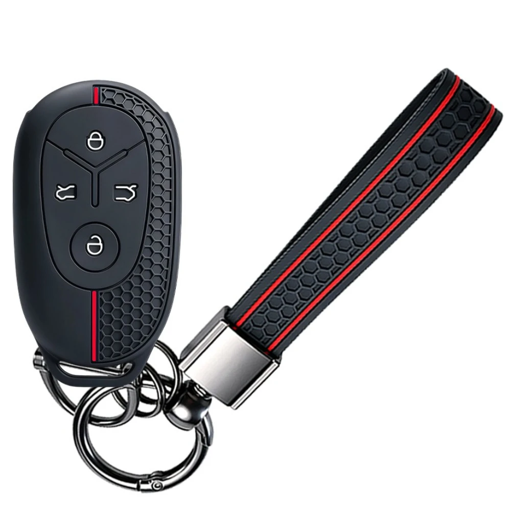 Car Silicone Key Case Cover Holder For Geely GEOME Galaxy Light Star Wishes 2025 Exploration Youth Version Keychain Accessories