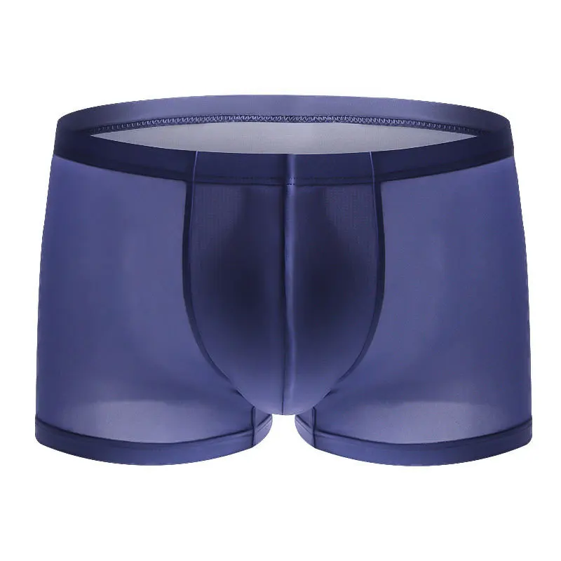 Cuecas Boxer Transparentes Ultrafinas Para Homens, Roupa Interior Transparente Sexy, Shorts De Bolsa De Bojo, Cuecas Elásticas, Lingerie Pura Respirável