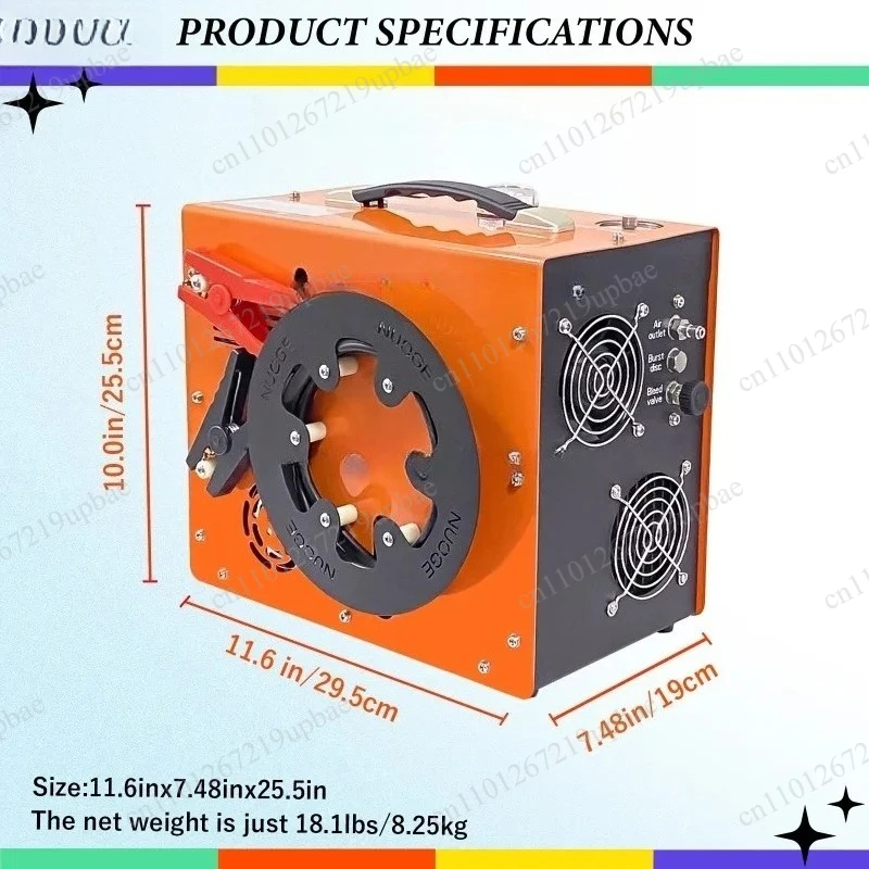 Portable PCP Air Compressor 350W Powerful Motor 400bar 6000PSI Water Fan Cooling 12V Auto Stop