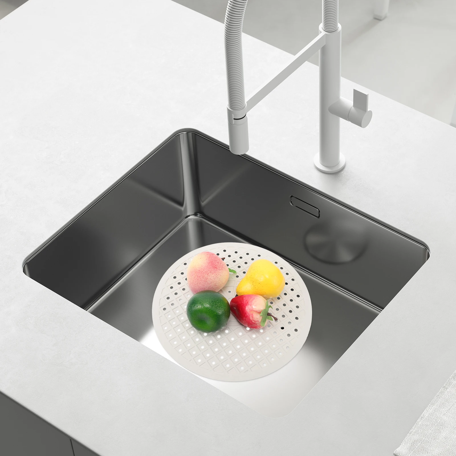 

Multifunctional Round Rubber Protector Small Size Non-Slip Countertop Drainage Easy Storage Sink Kitchen Sink Dish Mat Round