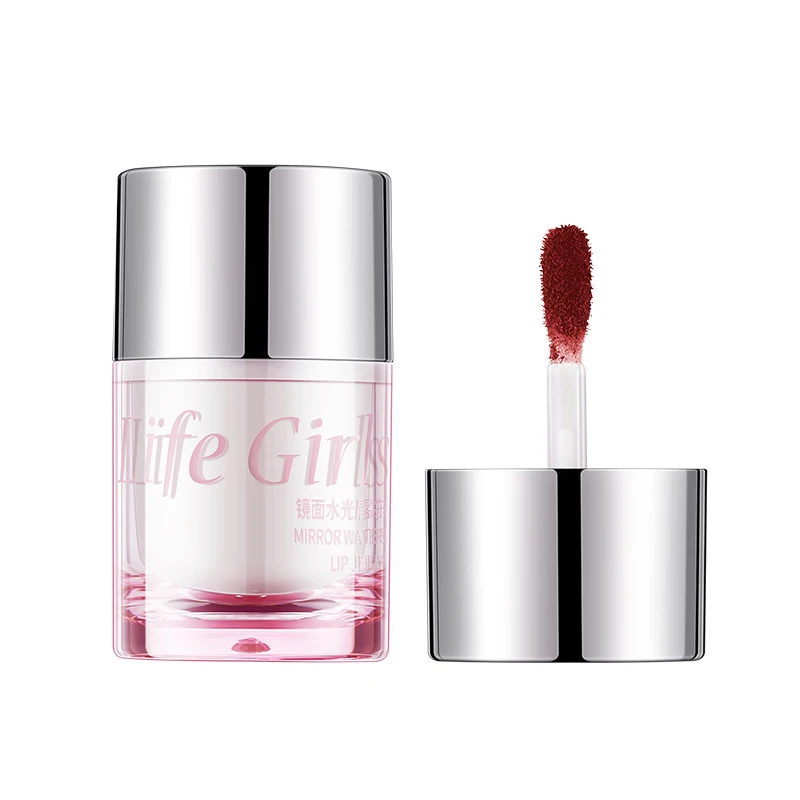 Life Girls 6 สี Mirror Water Lip Jelly Moisturizing สีติดทนนาน Lip Glaze แต่งหน้าลิปกลอส