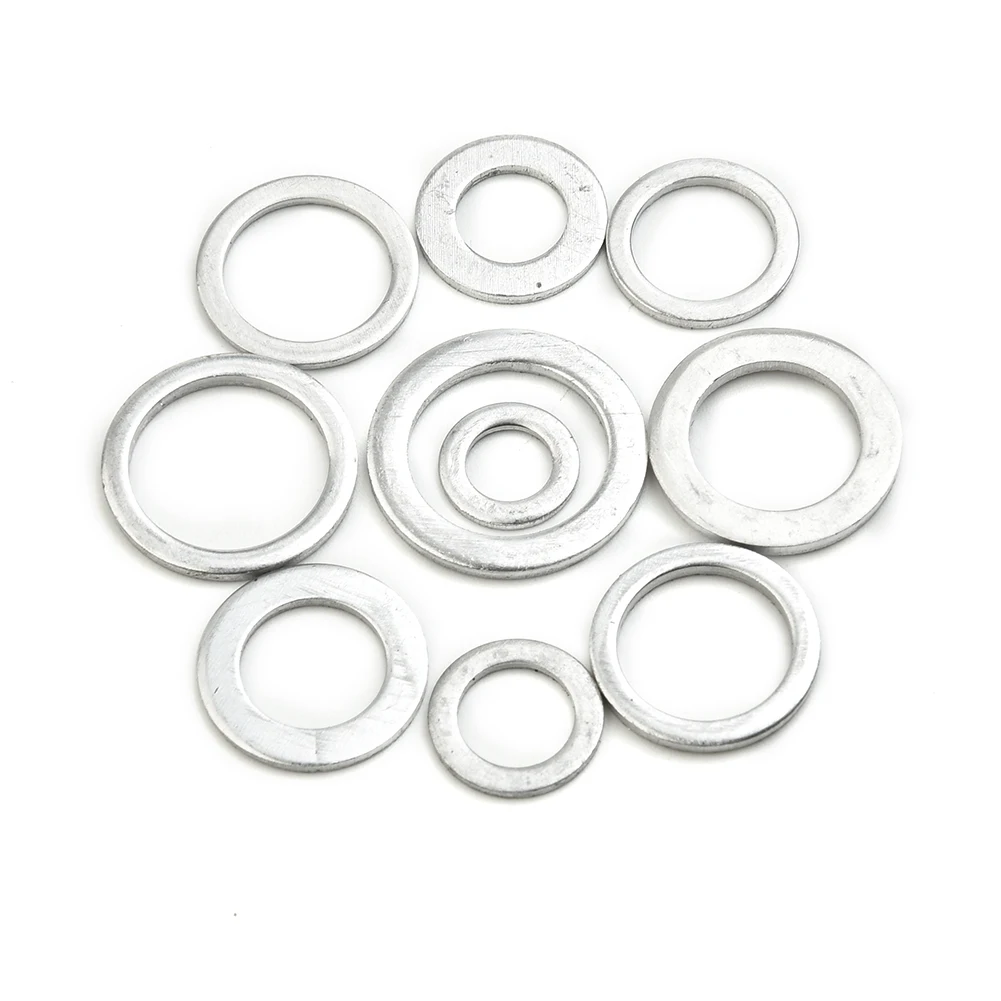 

Tool Washers Plain Screw Sealing Silver Aluminum Assortment Equipment Flat Gasket Metric Oil Durable Practical