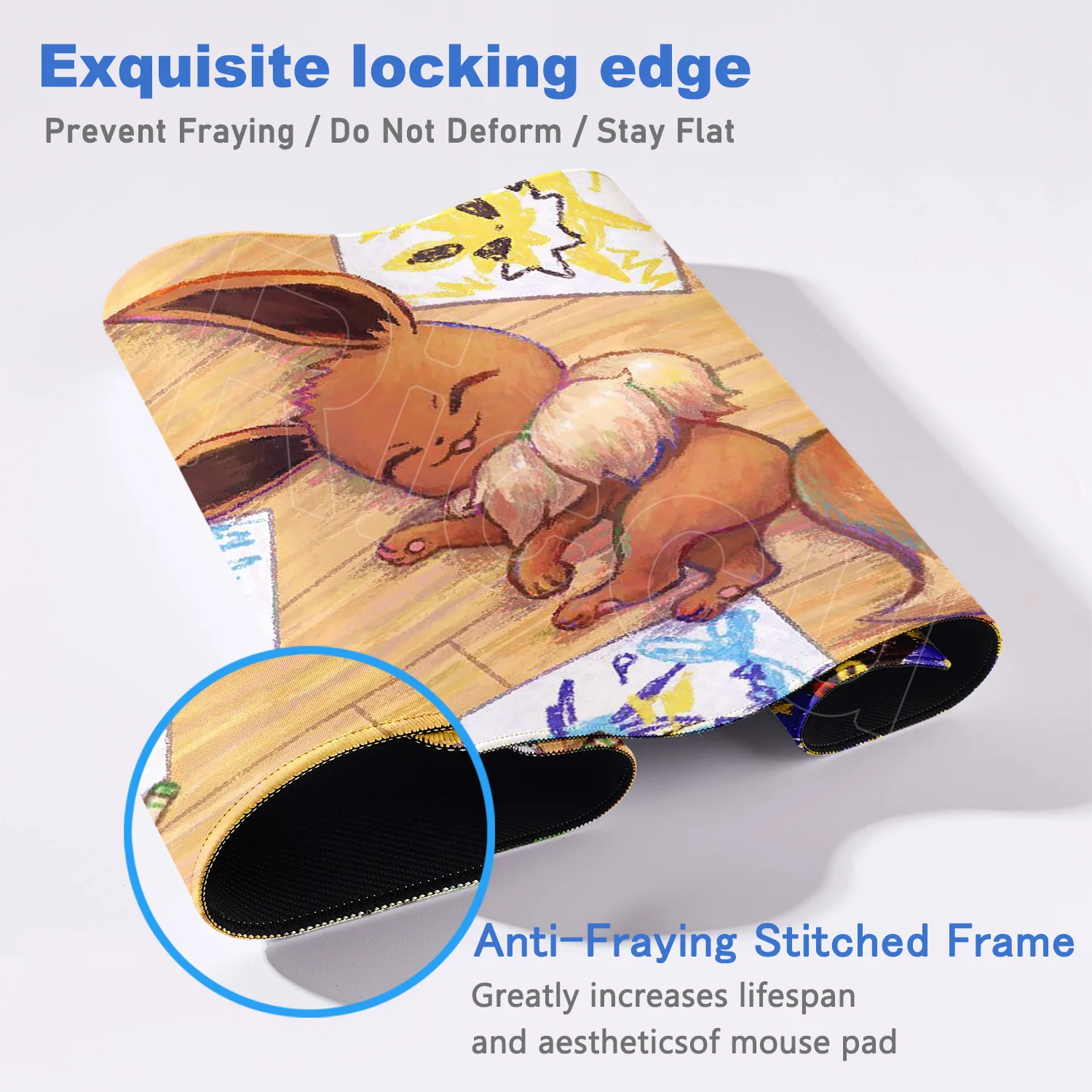 Nowa Kawaii Tapeta E-Eevees Podkładka pod Mysz P-Pokemony Akcesoria Biurowe Gamingowa Podkładka na Biurko Antypoślizgowa Mata Pod Klawiaturę PC HD Anime Mousepad — zdjęcie produktu 5
