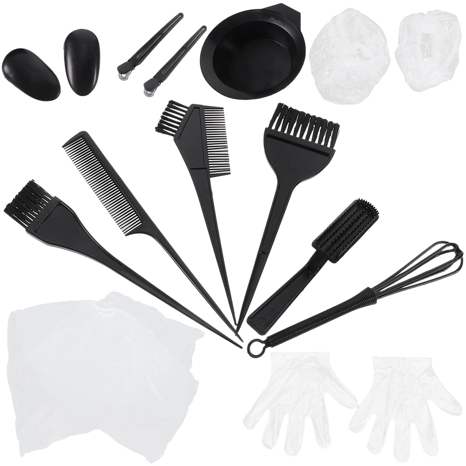 1 conjunto kit de ferramentas para coloração de cabelo, ferramentas de tintura de plástico premium, fornecimento de salão doméstico, escovas misturadas, cerdas firmes e confortáveis