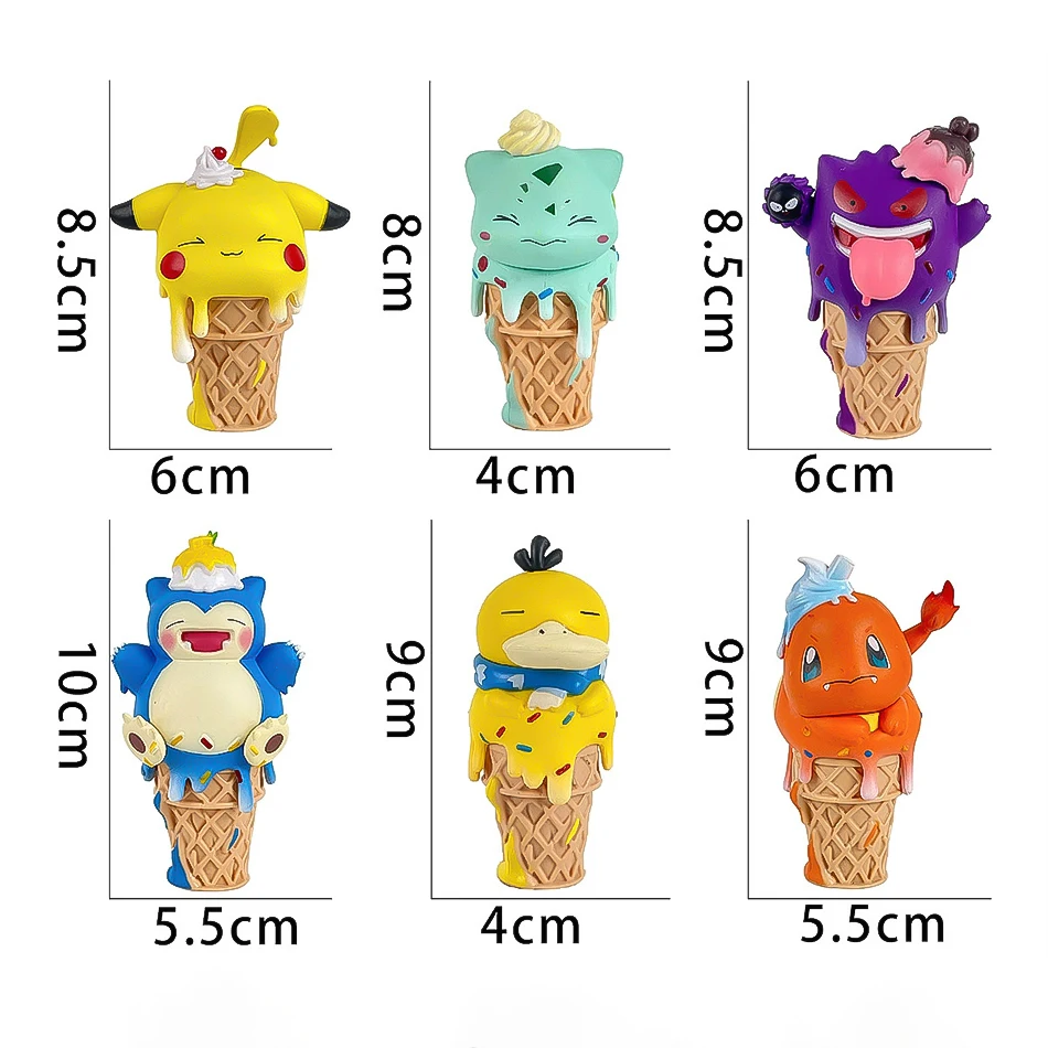 Pokemon Eiscreme Pikachu Snorlax Psyduck Gengar Anime-Figur Blindbox-Spielzeug Tischdekoration Weihnachts- und Geburtstagsgeschenke – Detail 10