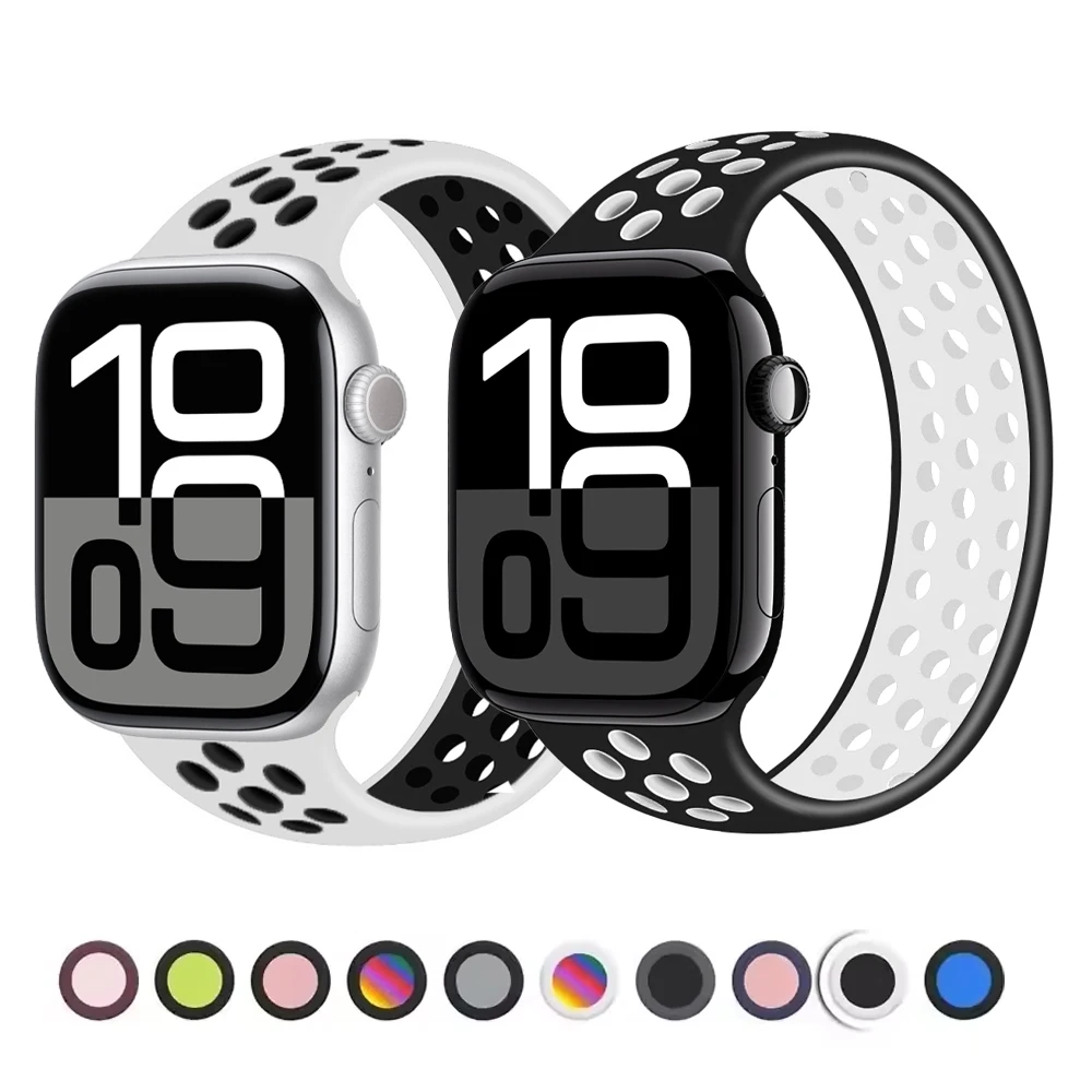 أشرطة حلقة منفردة لساعة أبل 10 باند 46 ملم 45 ملم 44 ملم 40 41 42 ملم 49 ملم سوار كوريا المرن iWatch Series 9 8 7 6 5 Ultra SE