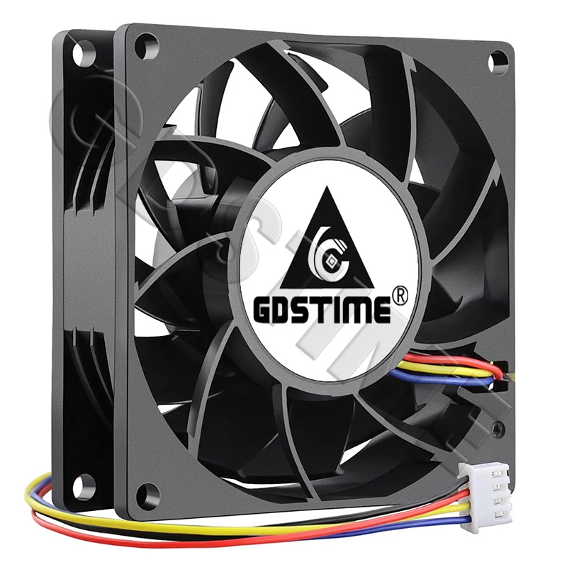 Gdstime DC 5V 12V 24V 48V 8cm 80mm Brushless Computer Case PC CPU Cooling Fan 8025 Axial Cooler Fan 80mmx80mmx25mm Radiator Fan