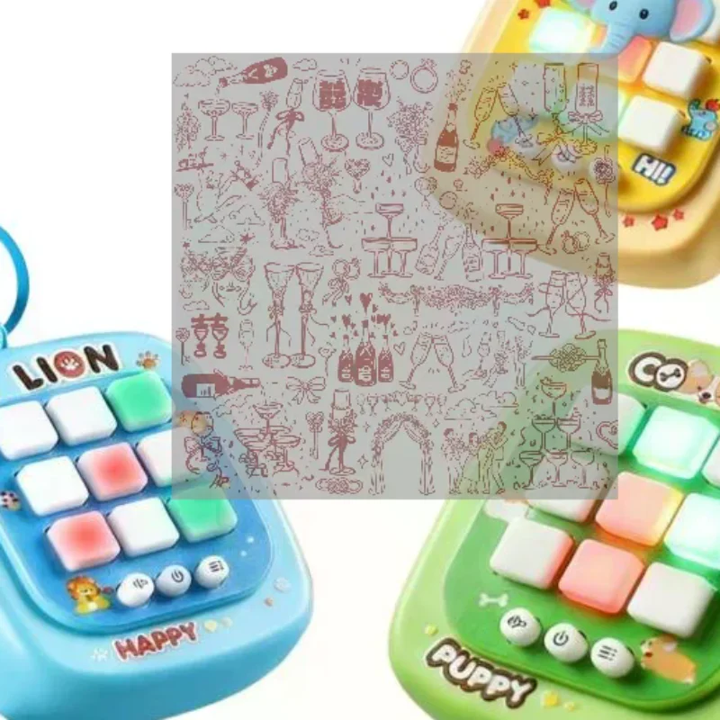 4 in 1 Electronic Tic Tac Toe Game Keychain Mini Handheld Memory Whack a Mole LED Fidget Toy Portable Educational Gift for Kids