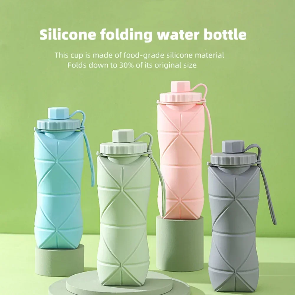 Collapsible Silicone Water Bottle, Sports Water Bottle, Outdoor Travel, Portable Water Mug, Running, Cycling, Campiouse