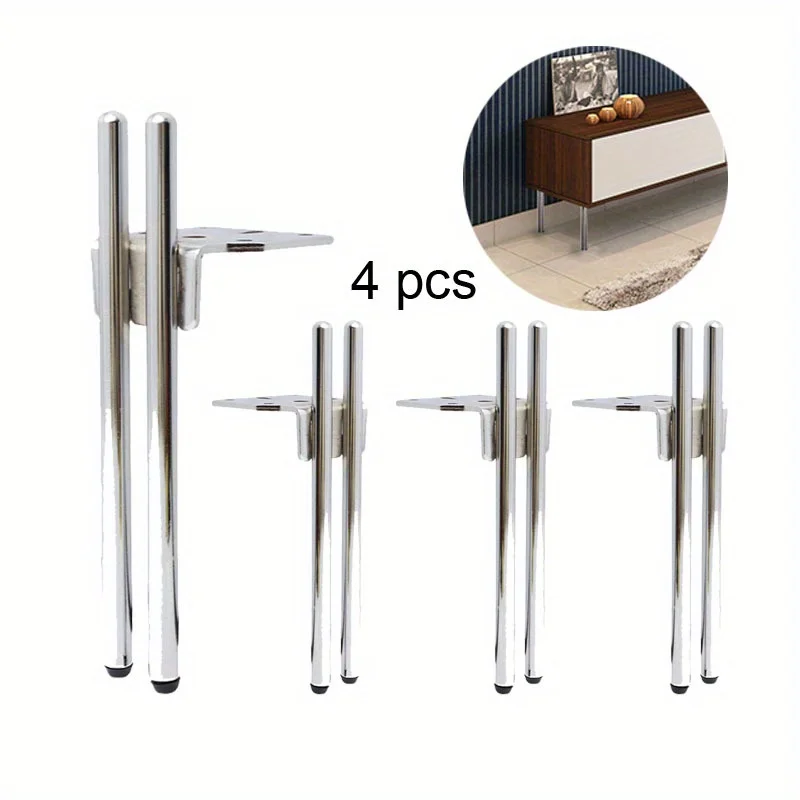 

4pcs Furniture Metal Legs Cabinet Feet Metal Sofa Bedside Wardrobes Feet Replacement Leg Height Adjustable Furniture Table Legs