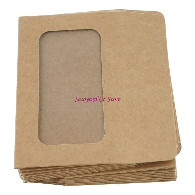 N3UC 20PCS Vintage Envelopes with Clear Window for Wedding Invitations Gift Cards, Handmade Envelope Gift Card Envelope