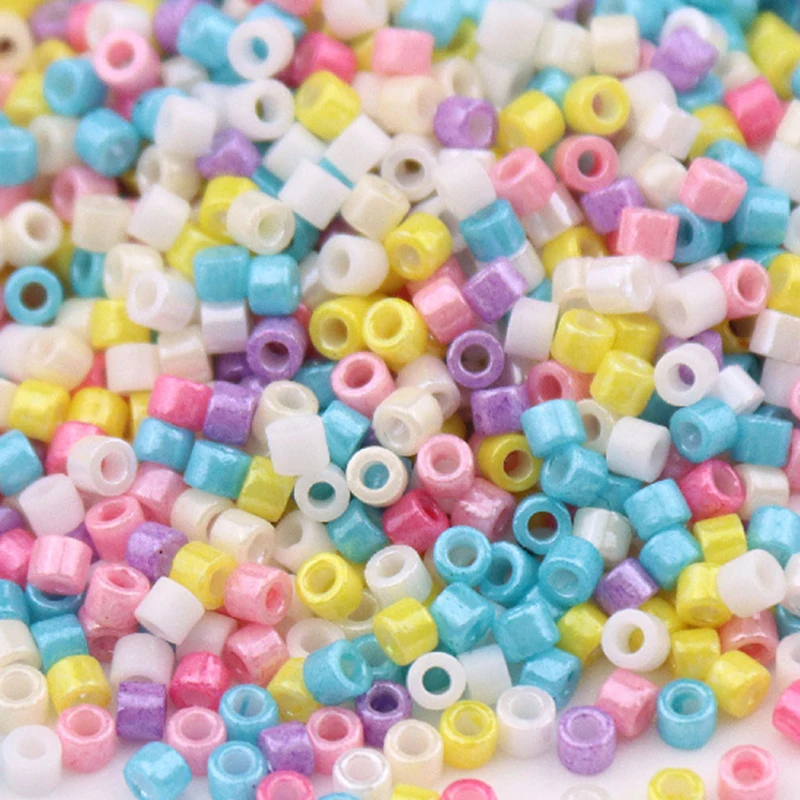 10g 1.3*1.6mm Generic Uniform Metallic Color Glass Beads 11/0 Japanese Loose Spacer Seed Beads for Jewelry Making DIY Sewing