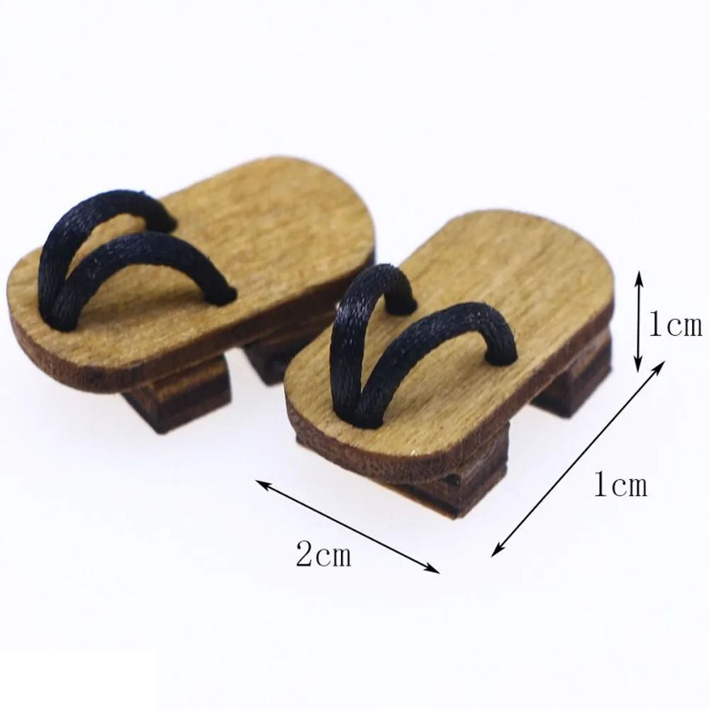 1 paio Cos pantofole in legno a spina di pesce in miniatura legno 1:12 casa delle bambole casa delle bambole zoccoli Mini scarpe da bambola BJD