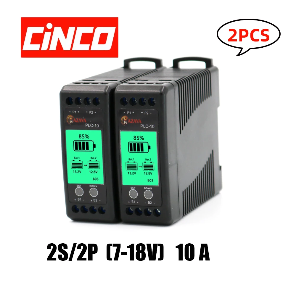 

CINCO 2PCS PLC-10 12V Battery Active Equalizer Multi Parallel Balancer Lead acid 12V Battery Monitor Tester Charger Regulators