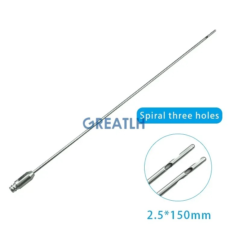 Spiral Liposuction Cannula with 3 Holes Micro Cannulas Needl Stainless Steel  Lipusuction Instrument Plastic Beauty Tools 1pcs