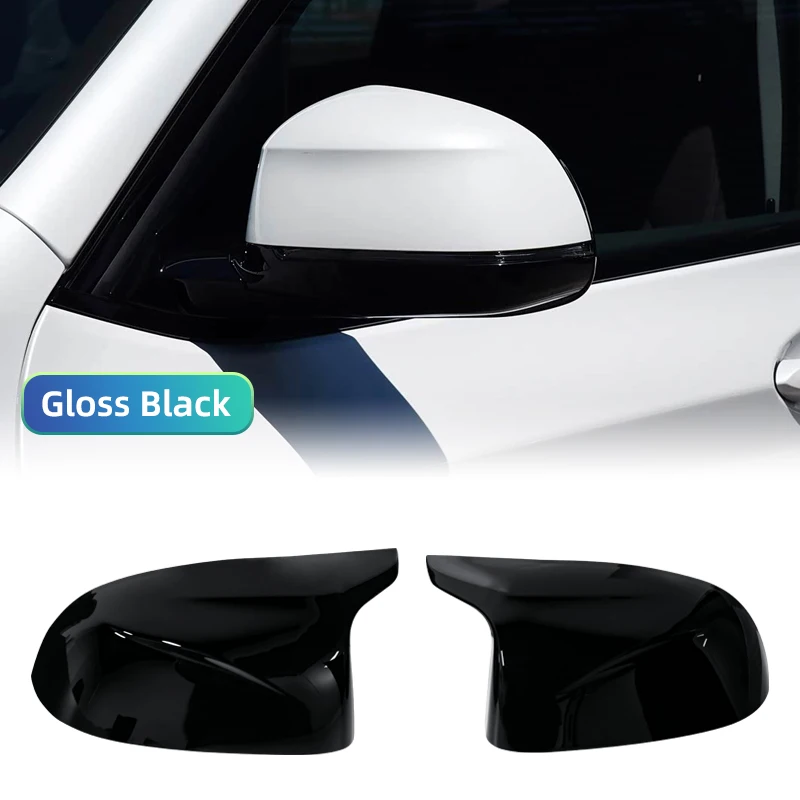 2Pcs Glossy Black carbon pattern Rear Side View Mirror Covers Shell Replacement For BMW X3 G01 ix3 X4 G02 X5 G05 X6 G06 X7 G07 - view 3