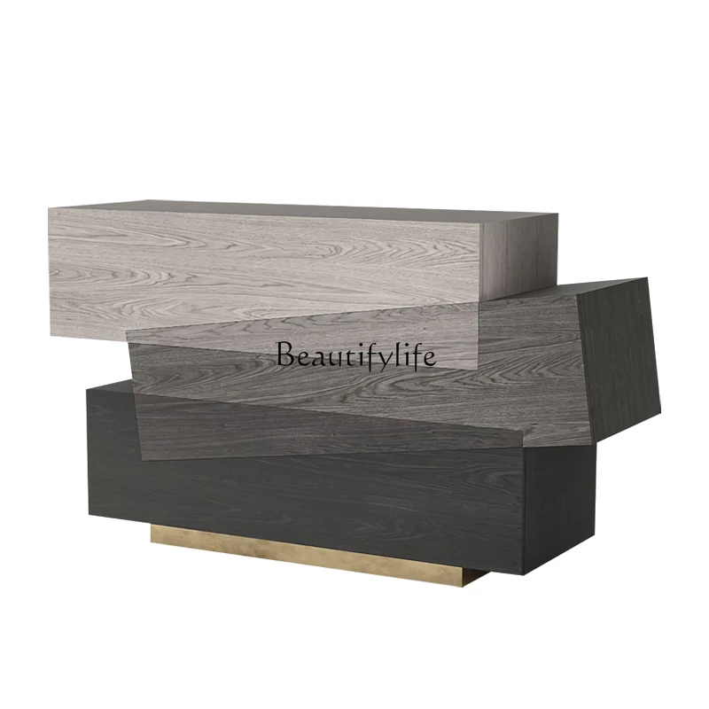 

Minimalist art chest dresser integrated storage designer high-end solid wood dining side cabinet
