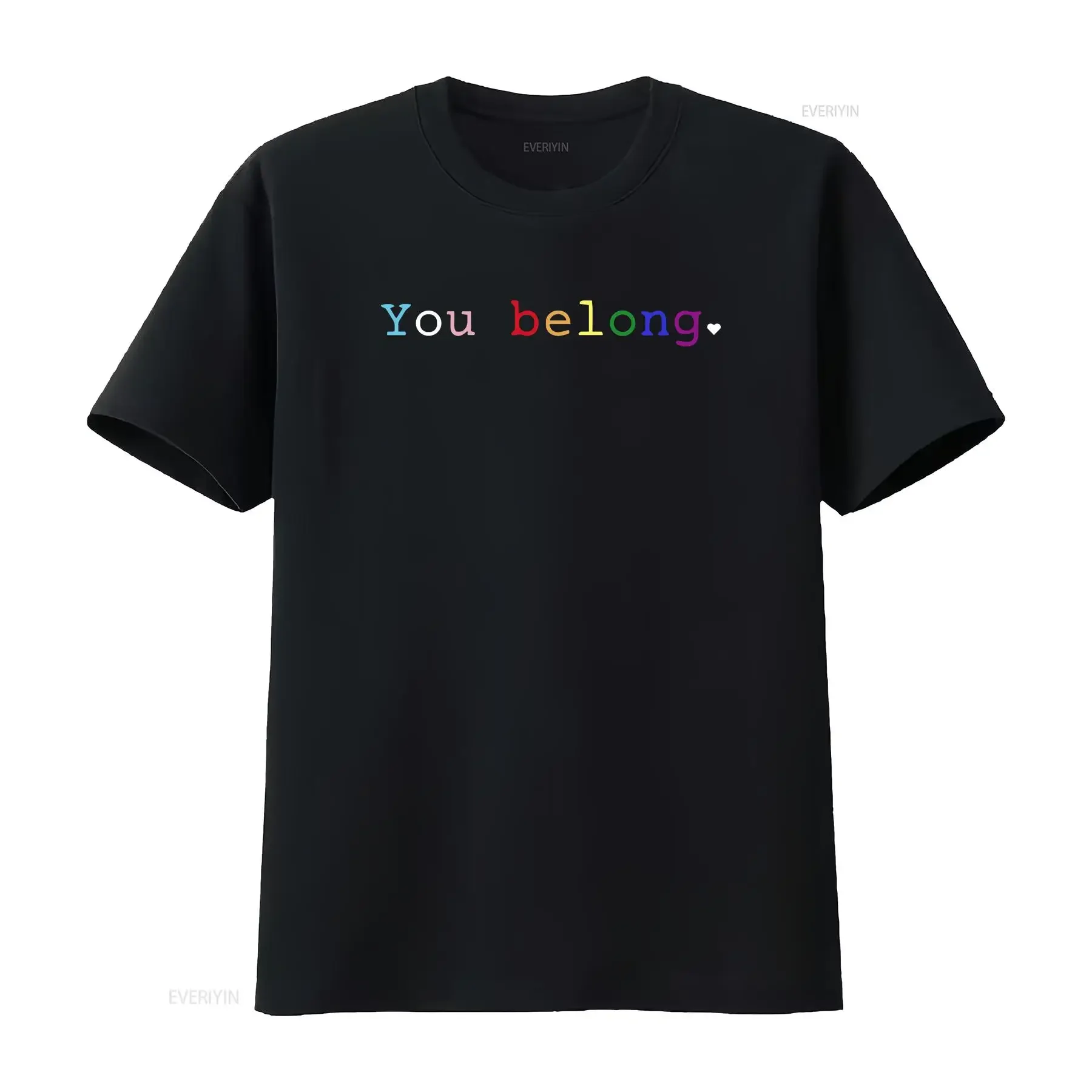 Pride T Shirt LGBT LGBTQ Ally Women Lesbian Gay You Belong Trans Equal vintage Washed Casual streetwear Soft Unisex Versatile