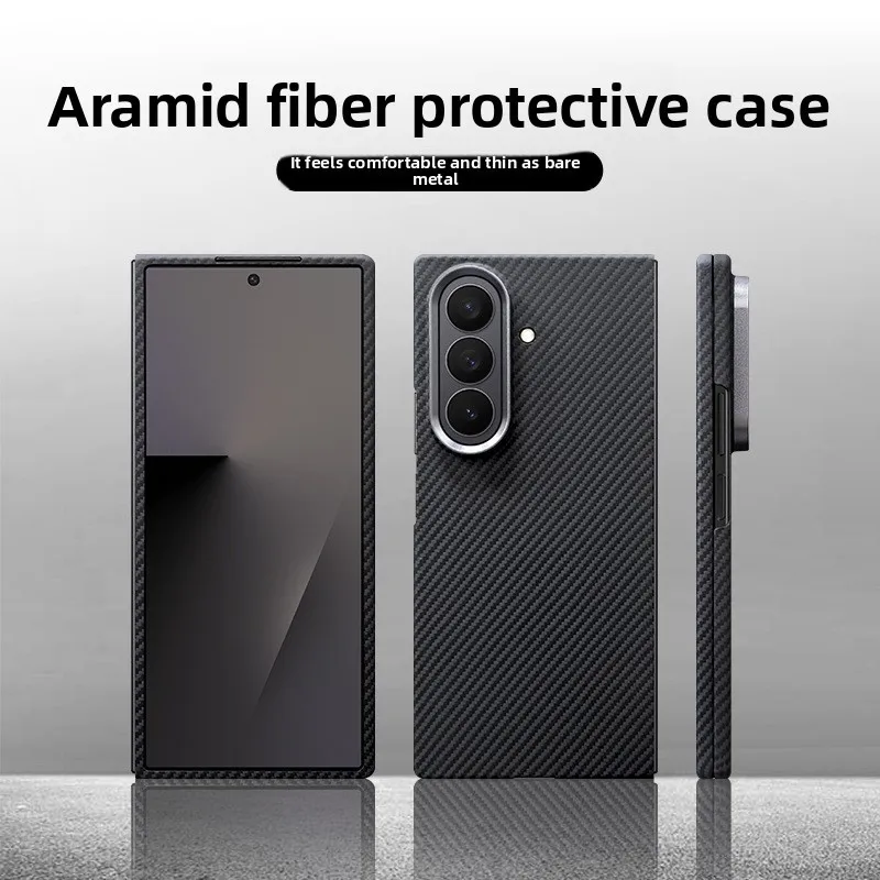 

Для Samsung Galaxy Z Fold7 магнитный противоударный чехол из углеродного волокна-усиленный кевларовый защитный чехол от падения