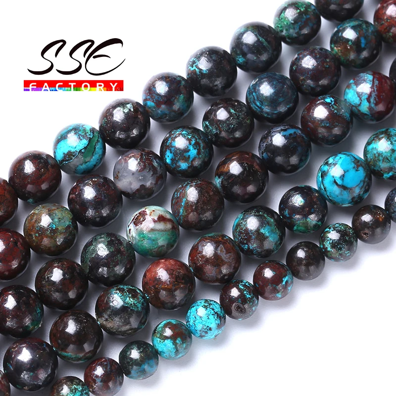 

Genuine Natual Blue Peru Phoenix Turquoises Stone Round Beads For Jewelry Making Loose Beads DIY Bracelets Necklace 6mm 8mm 15''