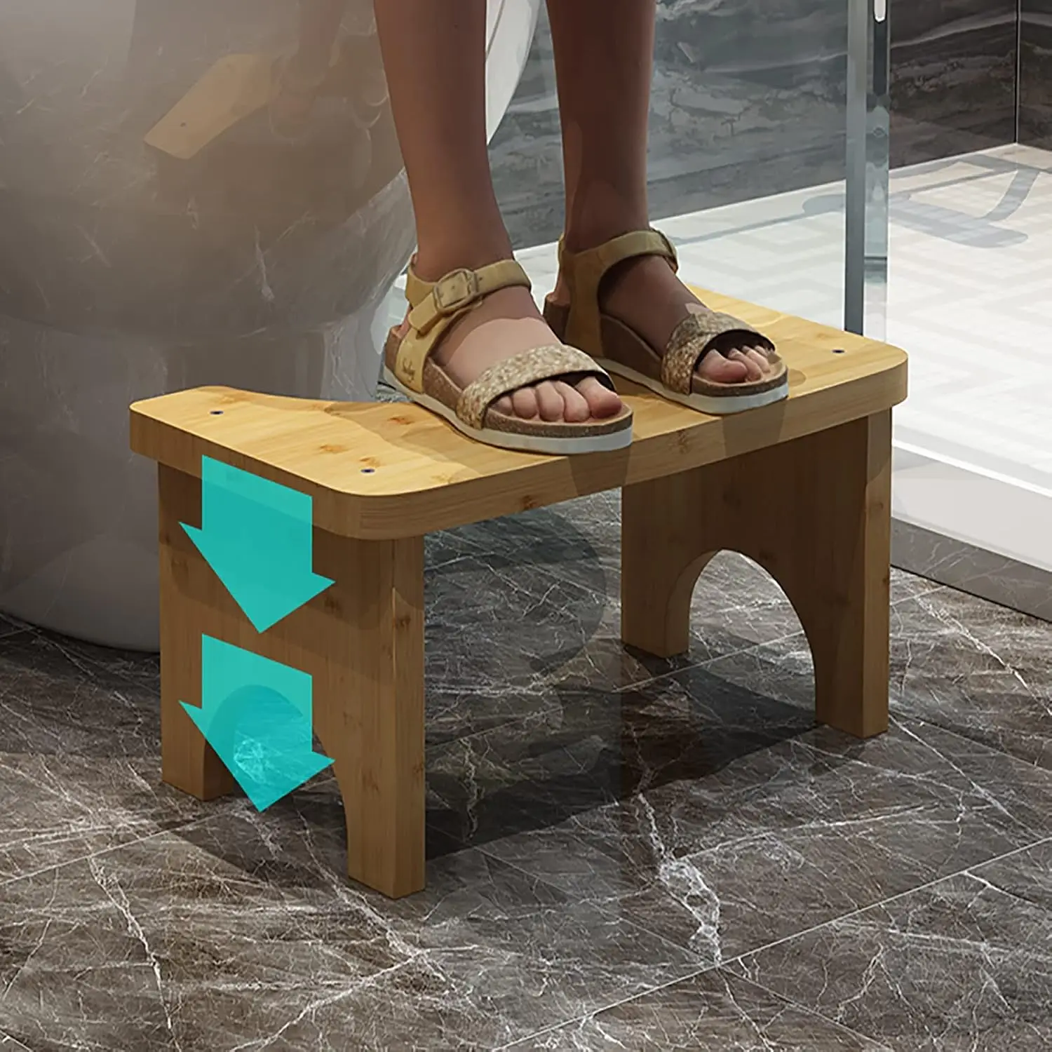 Adult Portable Toilet Squatting Stool Chair Bathroom Bamboo No for Children Installation Not-slip Shower Upgrade Bathtub Bar