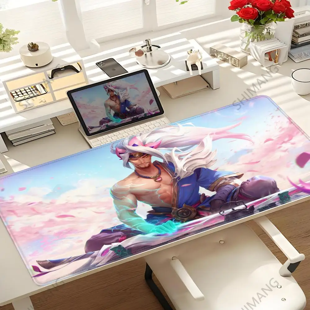 

Yasuo League Of Legends Mauspad, großes Gaming-Mauspad, LockEdge, verdickte Computer-Tastatur, Tisch-Schreibtischunterlage