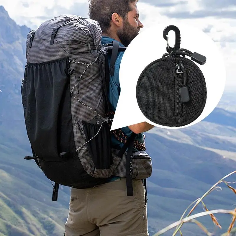 Small Coin Pouch Round Cash Holder Coin Wallet Earphone Pack Key Case Waist Bag For Hiking Climbing Cycling Shopping