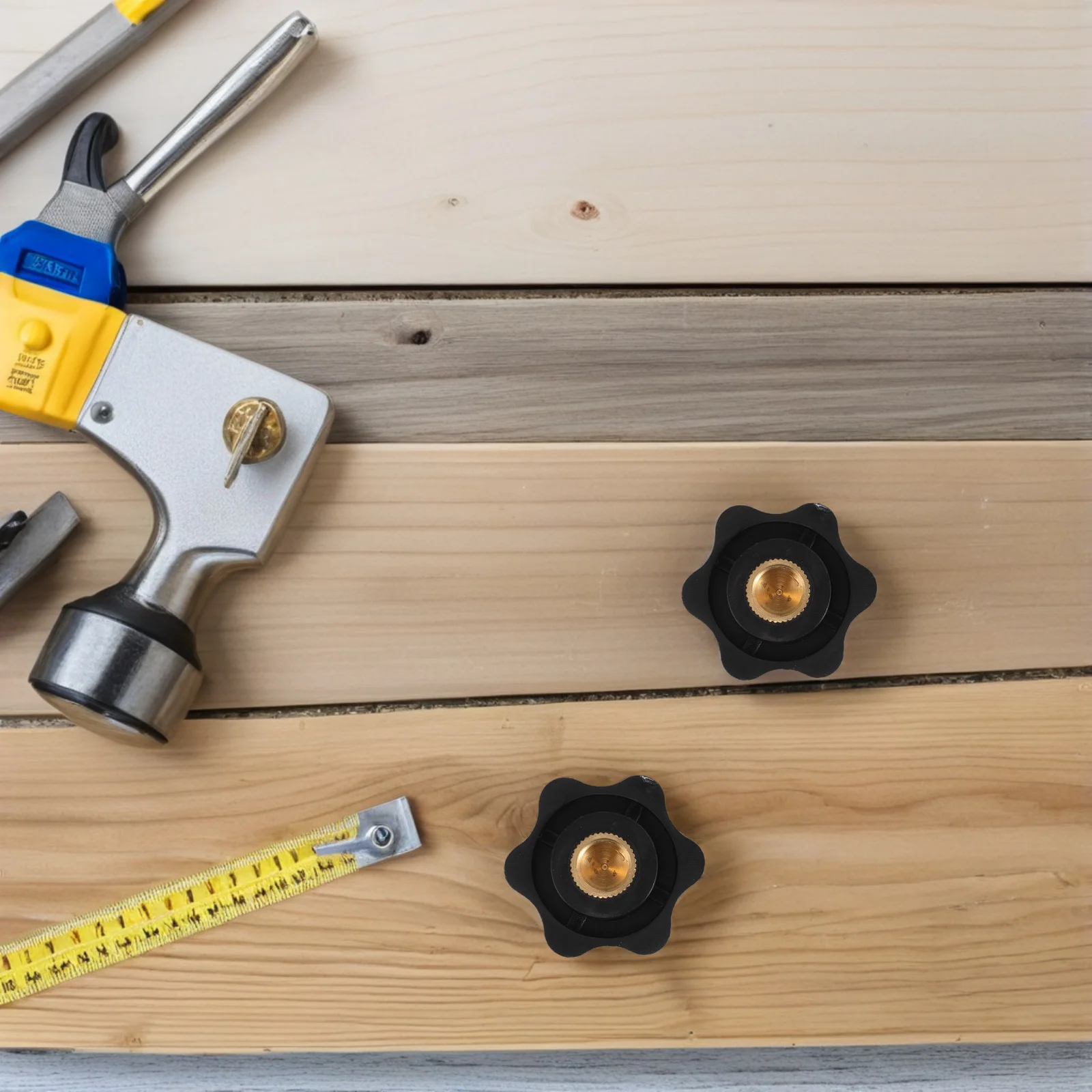 8 шт., ручка со звездой, цветочная ручка с резьбой, прочный полый вал, гайка, черный пластиковый чехол для мебели, станков, автомобилей