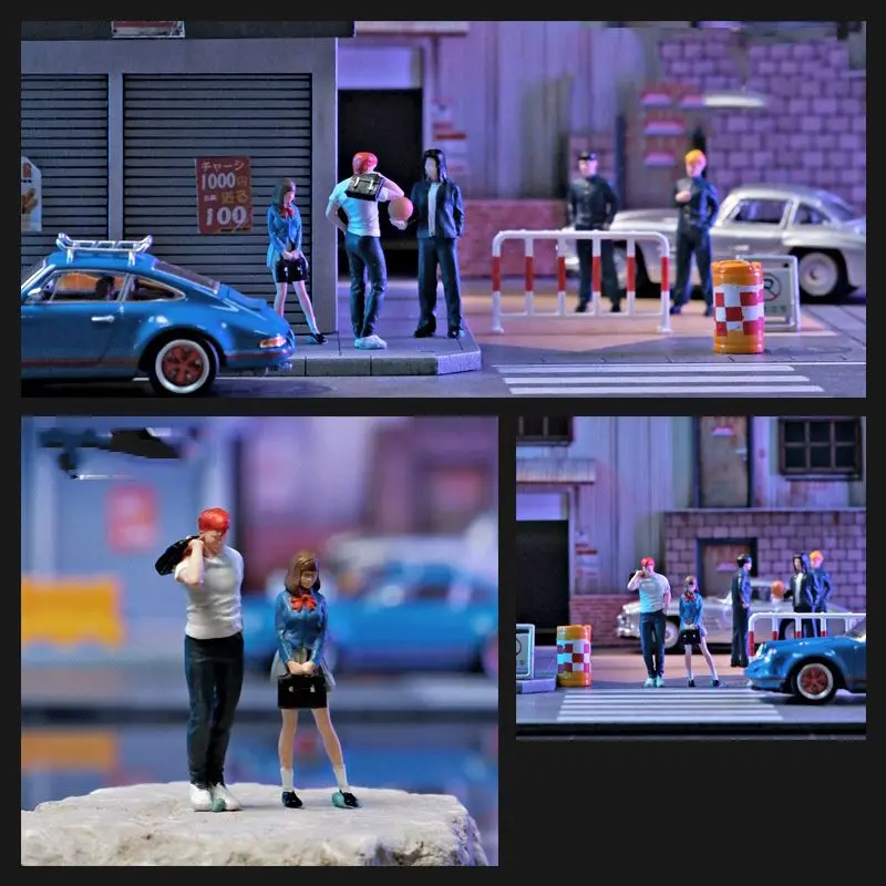 Diorama 1/64 Figure Miniature Basketball Boy Girl Model Resin Miniatura Figures Collectible Toys DIY Minifigures Garage Scence