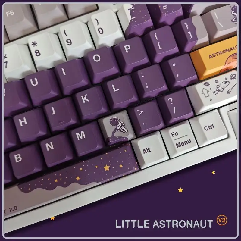 Mechanical Keyboard Keycaps Pbt Full Five Sided Thermal Sublimation Original Factory Height Keycaps Space Theme Ergonomics