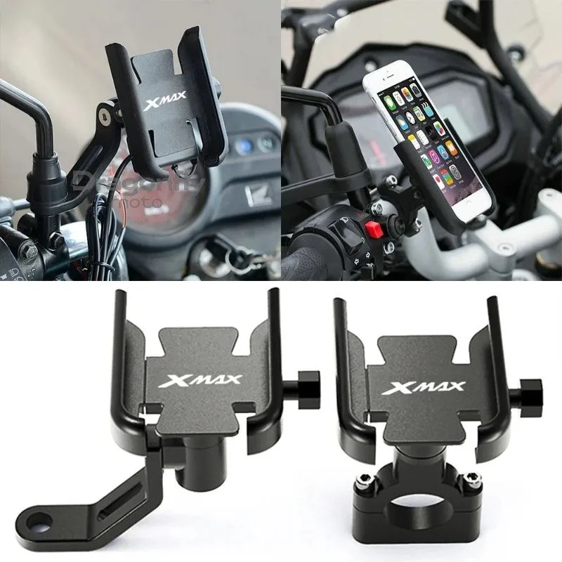 

For YAMAHA XMAX300 XMAX400 XMAX125 XMAX250 XMAX X-MAX 125 250 300 400 Motorcycle Handlebar Cell Phone Holder GPS Stand Bracket