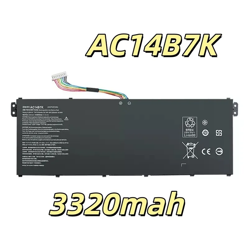 Replacement battery AC14B7K 15.28V 3200mAh For 4ICP5/57/80 AN515-42 SF314-52 SP515-51GN Laptop battery New