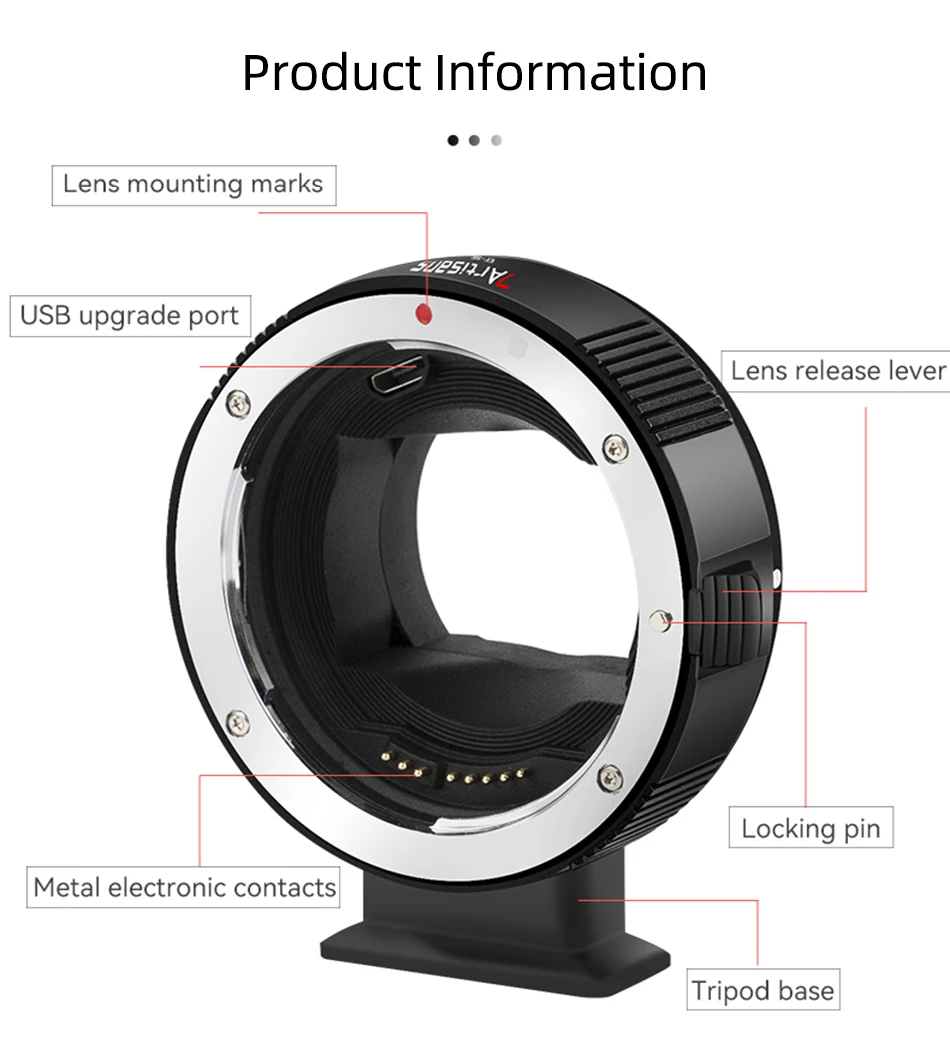 7artisans EF-SE Lens Adapter Ring for Canon EF/EF-S Lens to Sony E Mount a6600 a6500 Camera High Speed Auto foucs