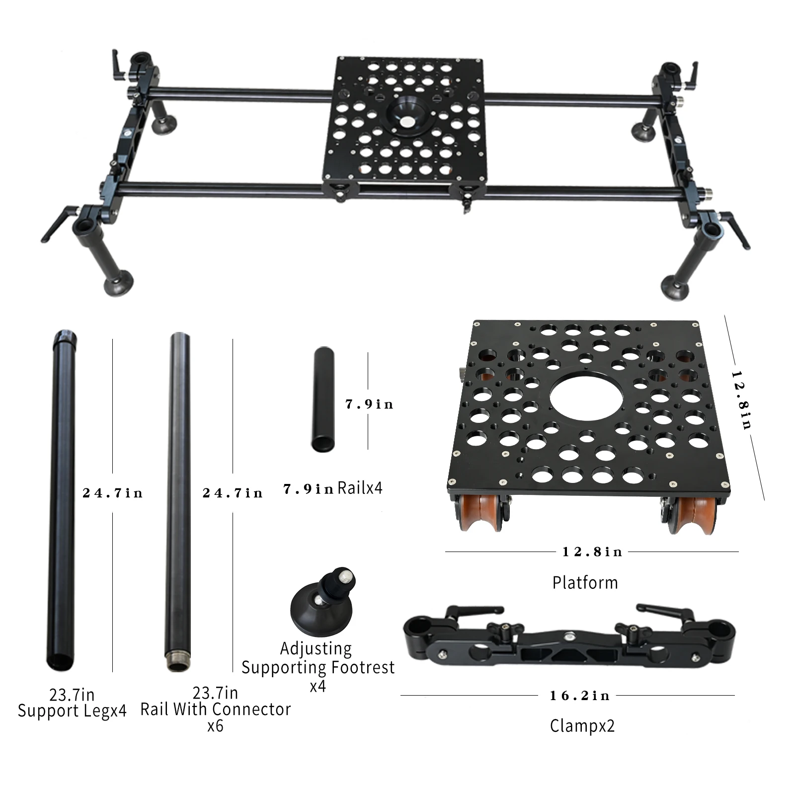 NSH Camera Slider Video Stabilizer,Video Dolly Rail Track with Thicker Tube & More Stable Support