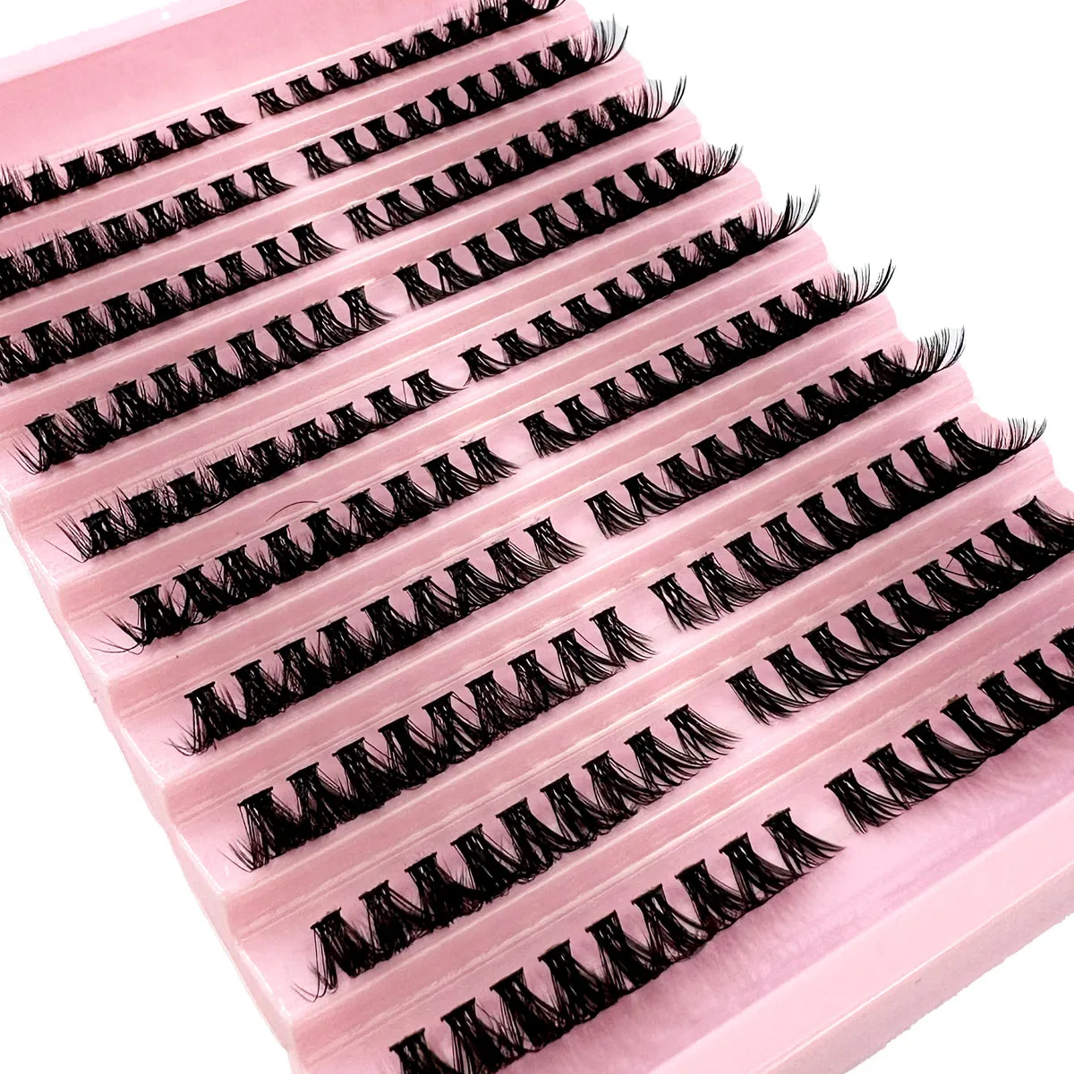 Links + Rechts Wimpernverlängerung Katzen-/Fuchs-Augeneffekt-Wimpern Einzelne Cluster 3D Wispy Natürlich aussehende DIY segmentierte Wimpernverlängerungen – Detail 3