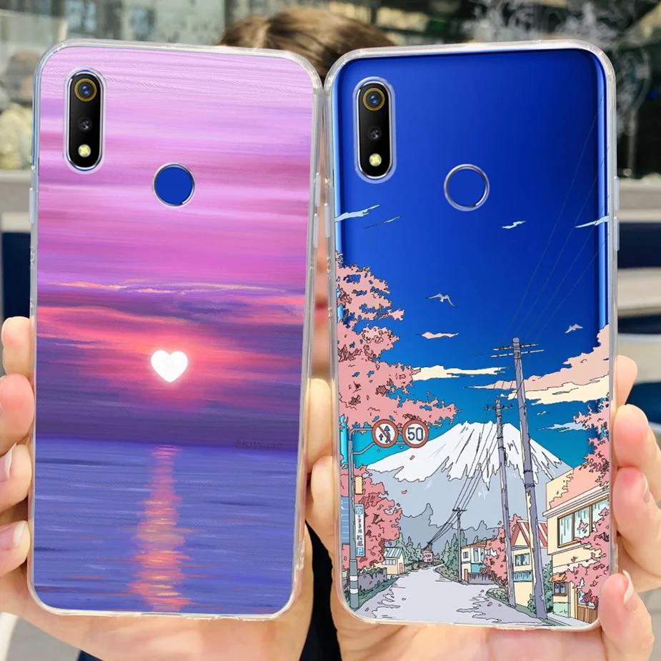 For Realme 3 3i Case Realme 3 Pro Luxury Art Painted Cover Soft Silicone Phone Case For Realme3 Pro Realme 3i Coque Fundas Capas