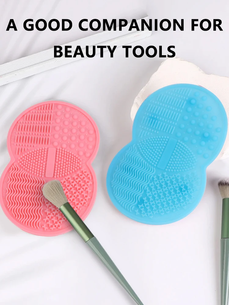 Makeup Brush Cleaning Mat Portable Cosmetic Foundation Eyebrow Brushes Gel Cleaning Pad Makeup Tools Silicone Scrub Board
