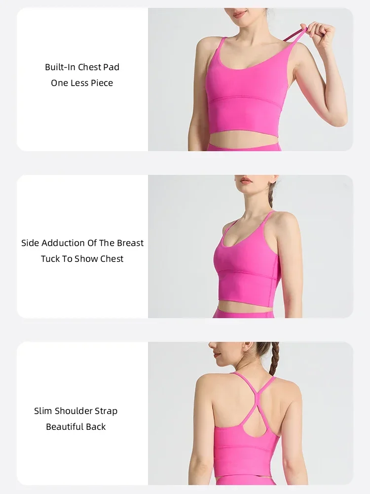 Solid Color Women\'s Sports Bra Sexy Cross Strap Beautiful Back Sports Top Outdoor Jogging Pilates Breathable Yoga Clothing