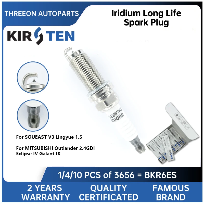 KIRSTEN Iridium Spark Plug for SOUEAST V3 Lingyue 1.5 MITSUBISHI Outlander 2.4GDI Eclipse IV Galant IX FR6SI300T LZFR6AI KSP3656