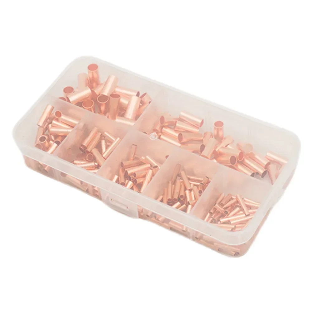 Welded Sealed Connectors Terminal Kit 250Pcs Tube Accessories Butt Wire Cable Crimp Copper Ferrule Replacement