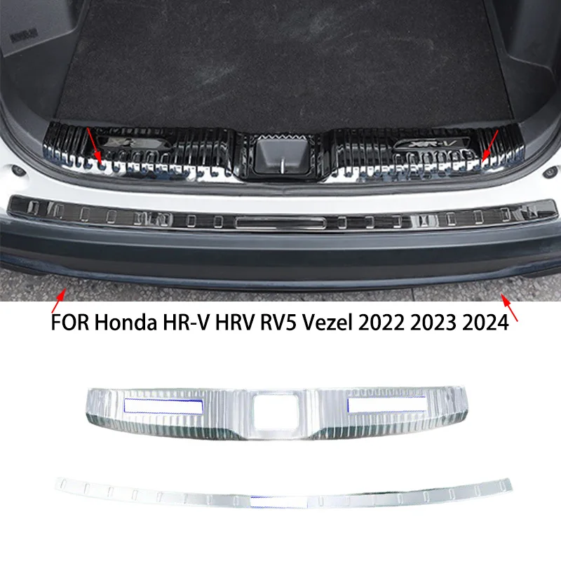 

FIT FOR Honda HR-V RV5 Vezel 2022 2023 2024 Stainless steel Rear Trunk Inside outside Bumper Protector cover sill guard Trim