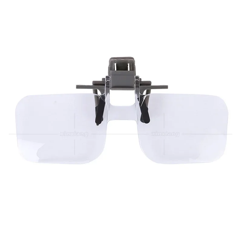 Head-mounted clip Glasses Magnifier 2X Magnifying Glass Eyewear Magnifier Reading Newspaper Jewelry Loupe Elderly People Lupe